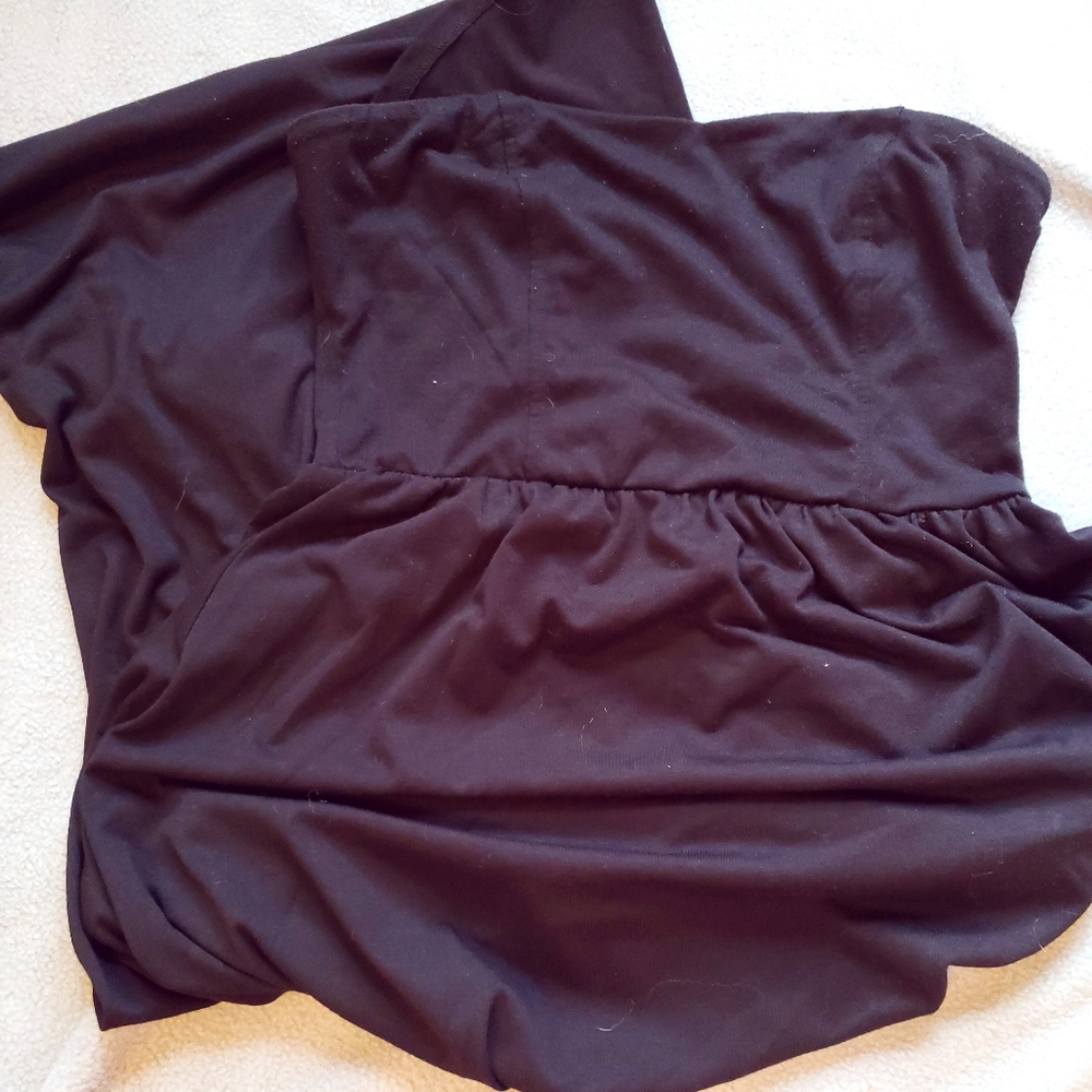 Black strapless dress